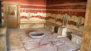 the throne room in Knossos palace