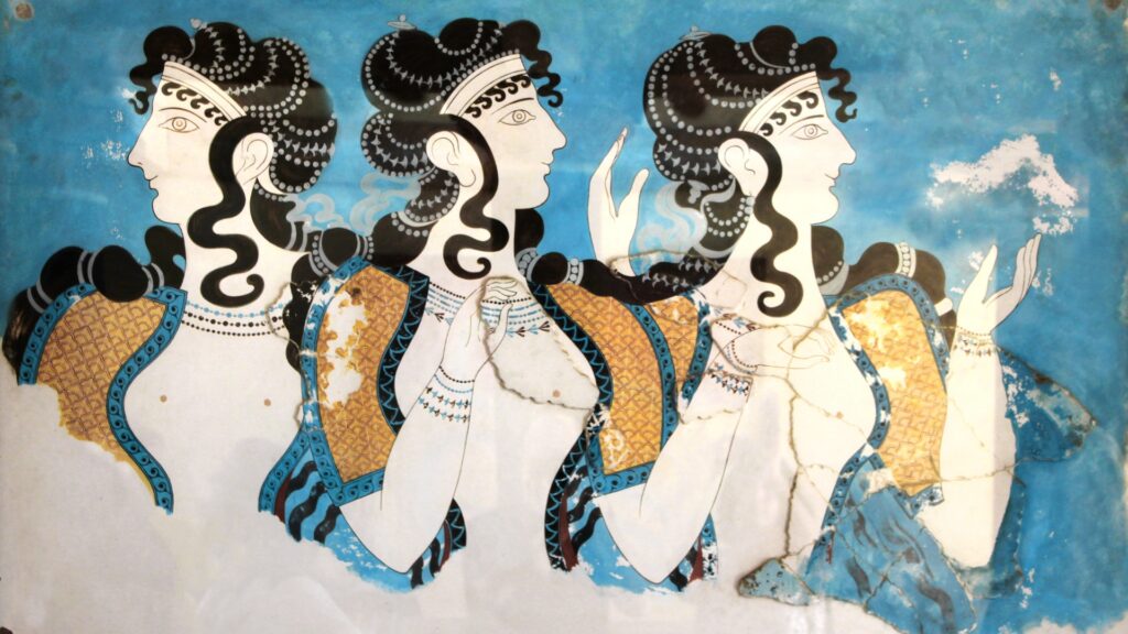 frescoes from Knossos palace at Heraklion