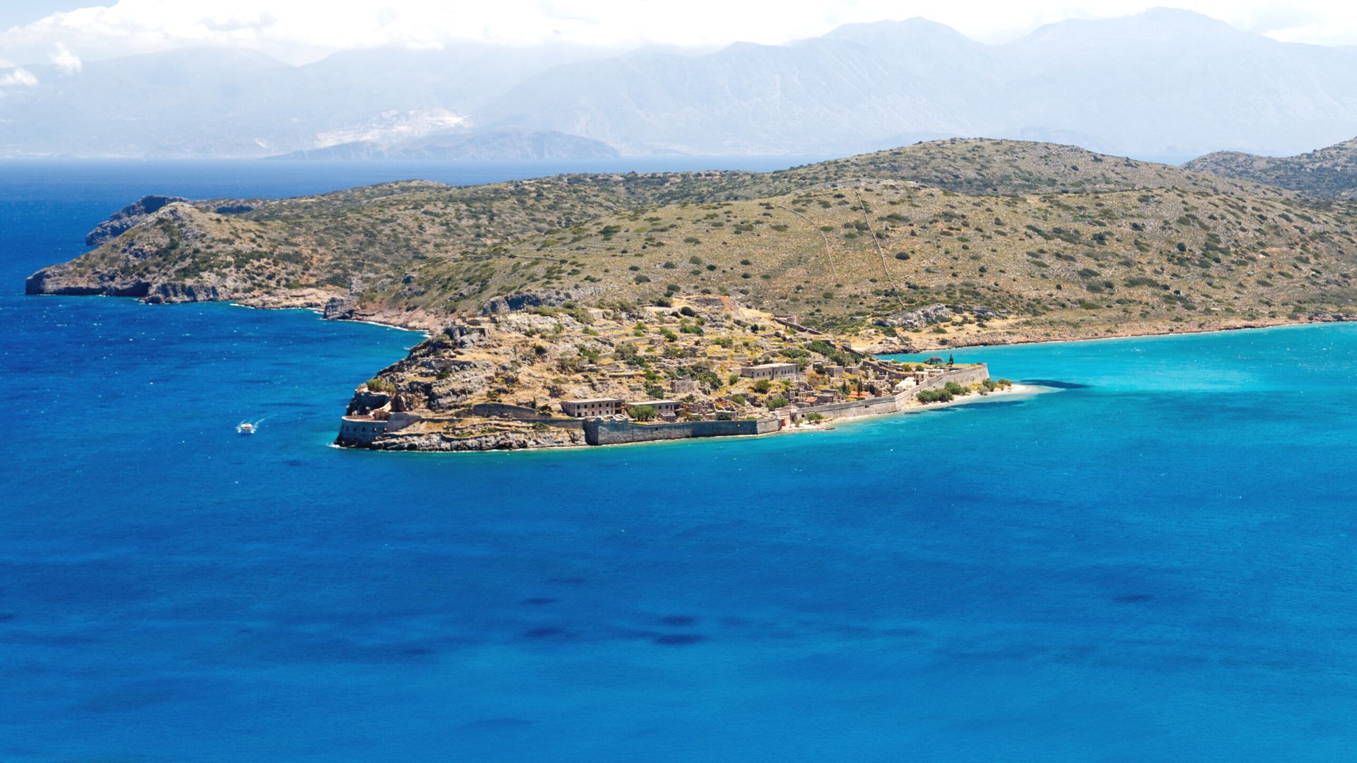 Spinalonga Island in Crete Greece